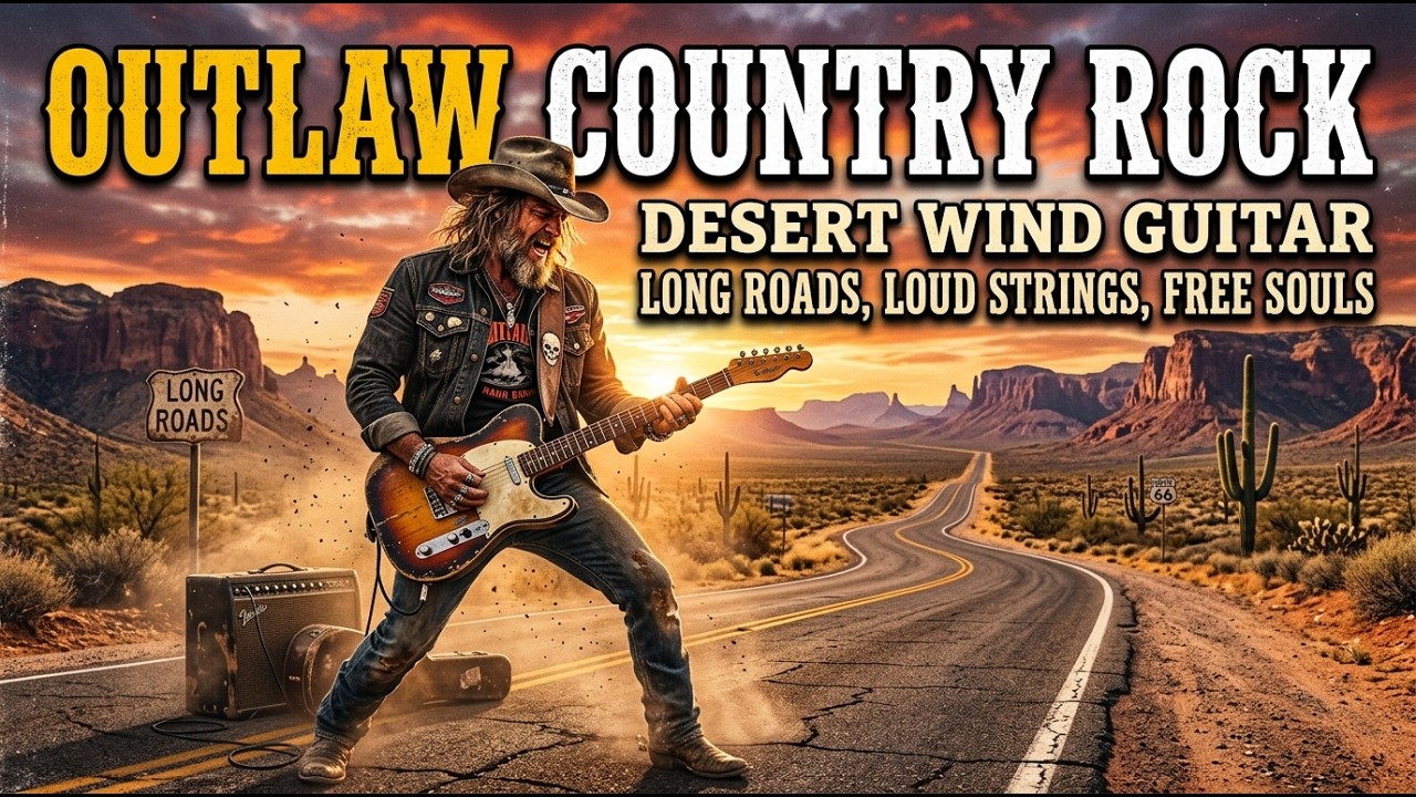 Outlaw Country Rock 🌵 Desert Wind Guitar 🎸 Long Roads, Loud Strings, Free Souls