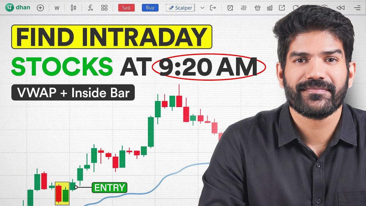 9:20 AM Intraday Stock Selection | VWAP + Inside Bar Setup | No Screener Needed!