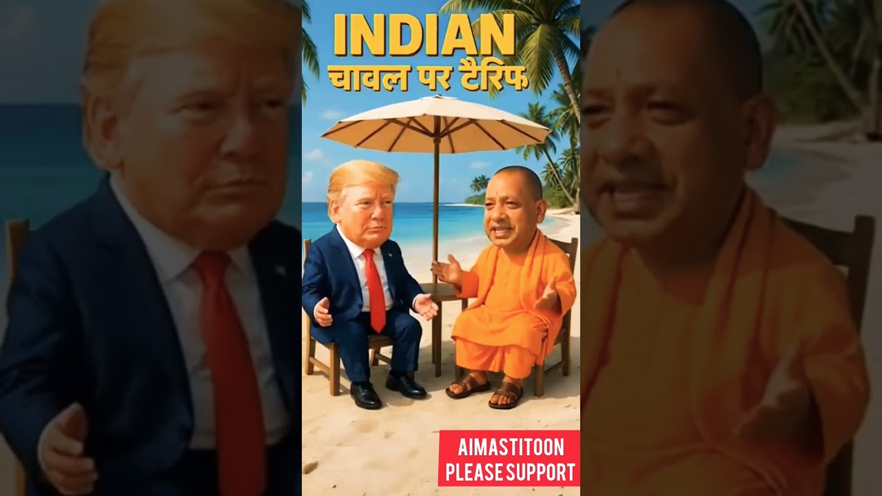 Trump vs Yogi Ji! Indian Rice Tariff Drama😳 #shorts #funny #viral #aimastitoon #ternding #shortvideo