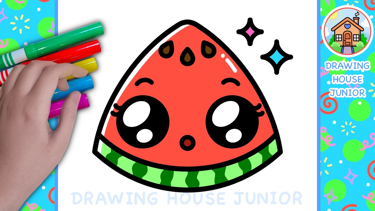 How to Draw A Watermelon Easy Step by Step for Kids