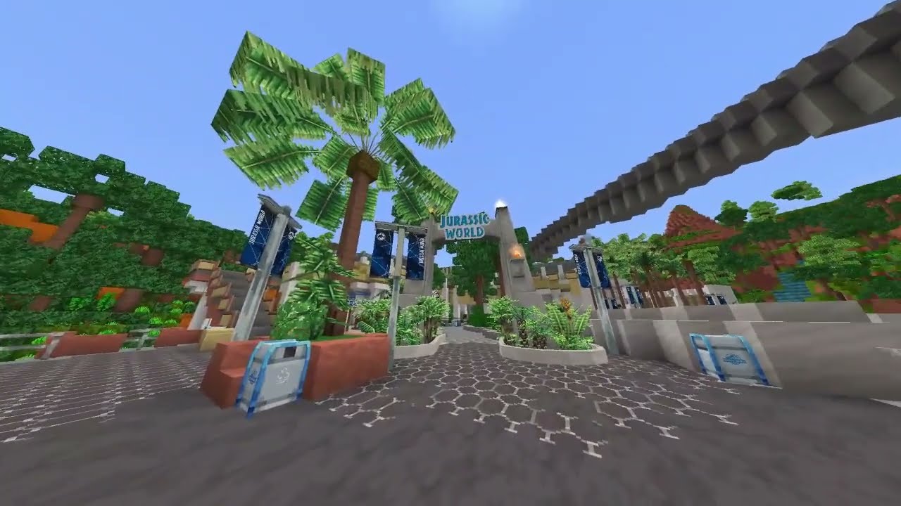 Jurassic World the Ride in Minecraft Universal Studios Experience