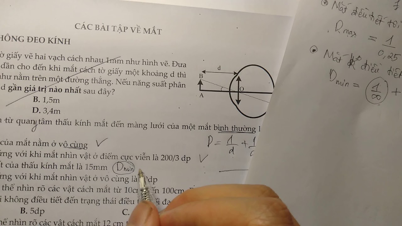 Bài tập về mắt (vật lý 11) dễ lắm các em_Lê Hùng Dũng