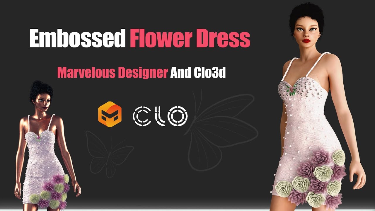 How To Model Embossed Flower Dress In Clo3D