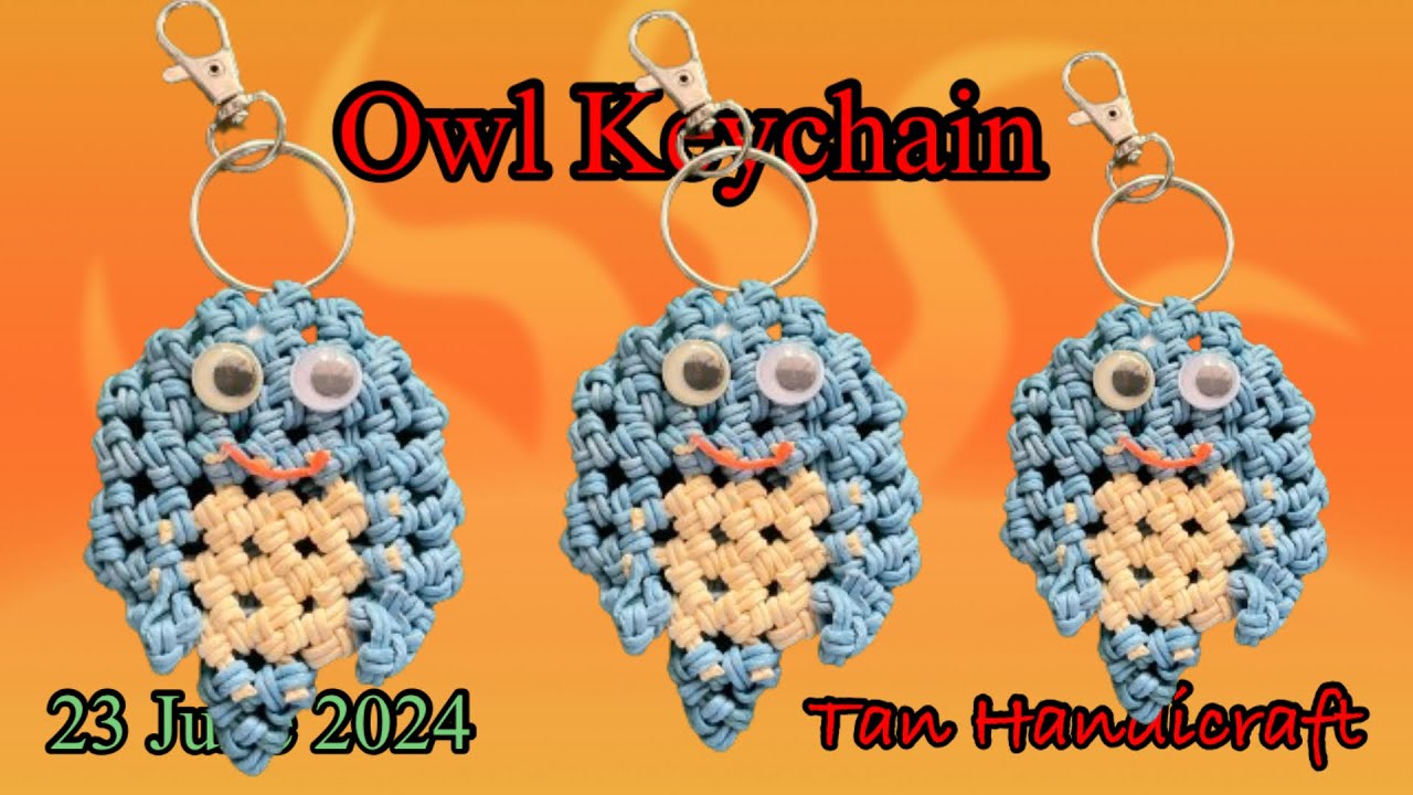 Tutorial ke 1613 - Weaving owl keychain Japanese Ecocraft