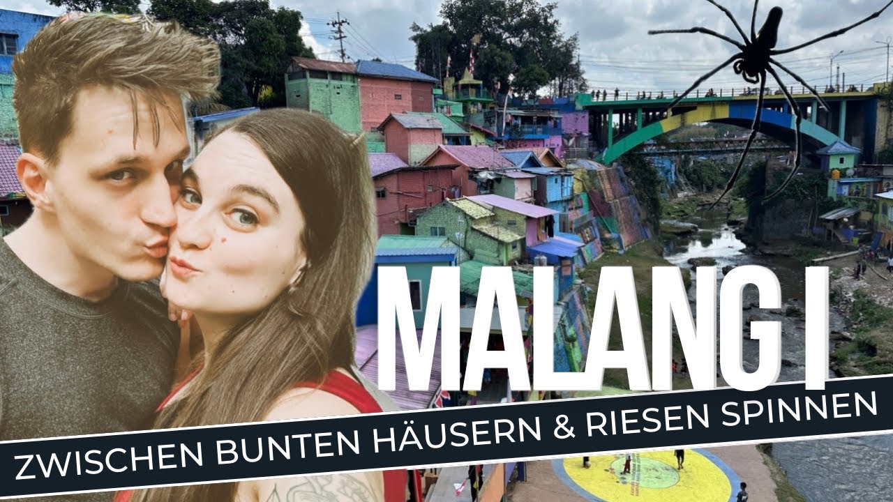 Java, Indonesien - Malang, Kampung Warna Warni + RIESIGE Spinnen! :( Arachnophobia! Vlog