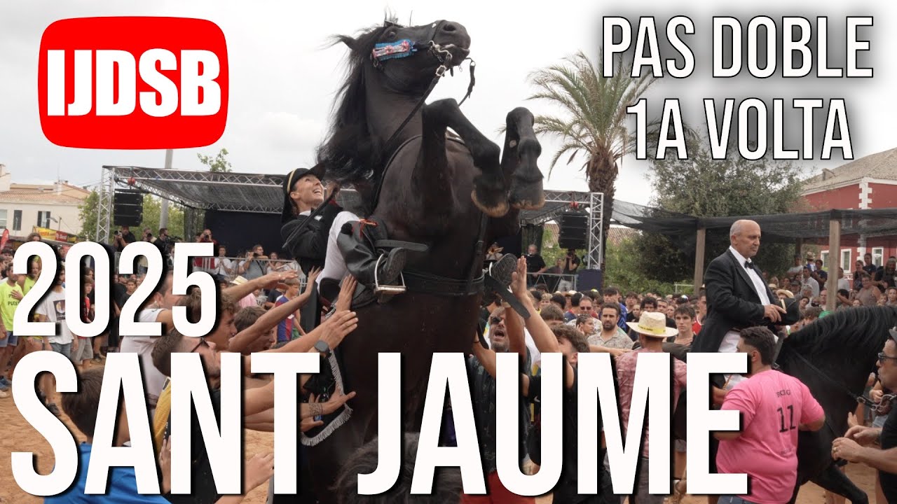 Pas doble i primera VOLTA del JALEO 🟡 Matí des Dia de Sant Jaume 2025 🐴 Es Castell 🐴 cavall de raça