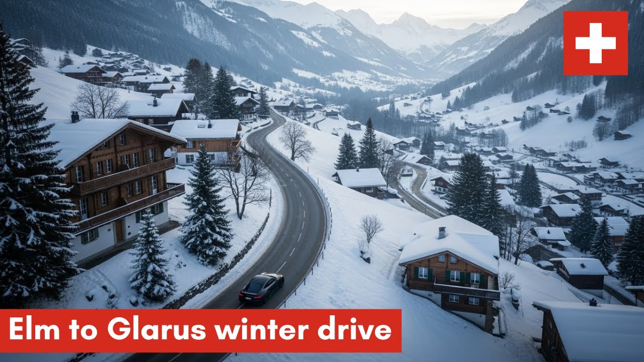 🇨🇭 Elm to Glarus: A Charmin Alpine Winter Drive Journey in 4K