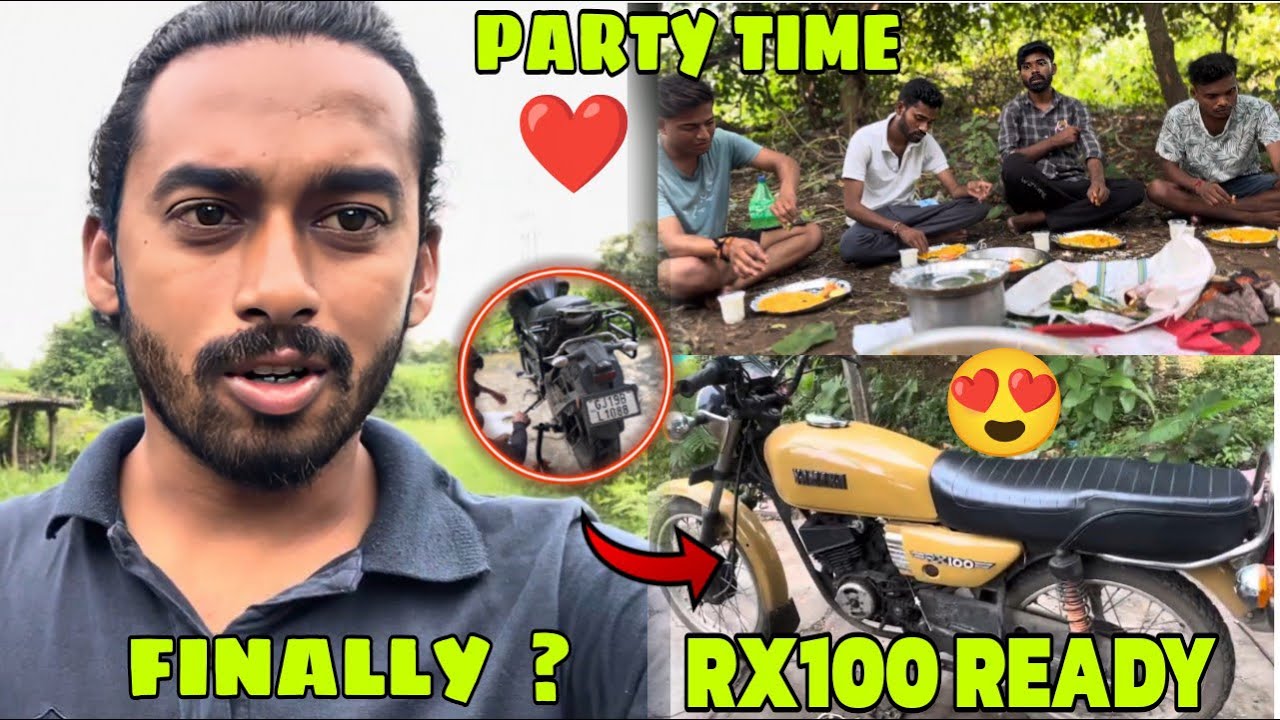 Cleaning my Garden || Village food 🍲🥗 ||  Yamaha rx 100 