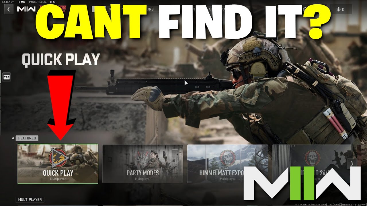Can't Find Quick Play? How To Select MW2 Gamemodes - How To Find Quick Play Modes - Modern Warfare 2
