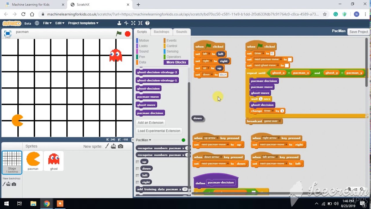 Machine Learning for Kids | Pacman