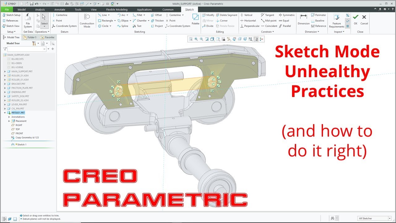 Creo Parametric — режим эскиза: вредные практики