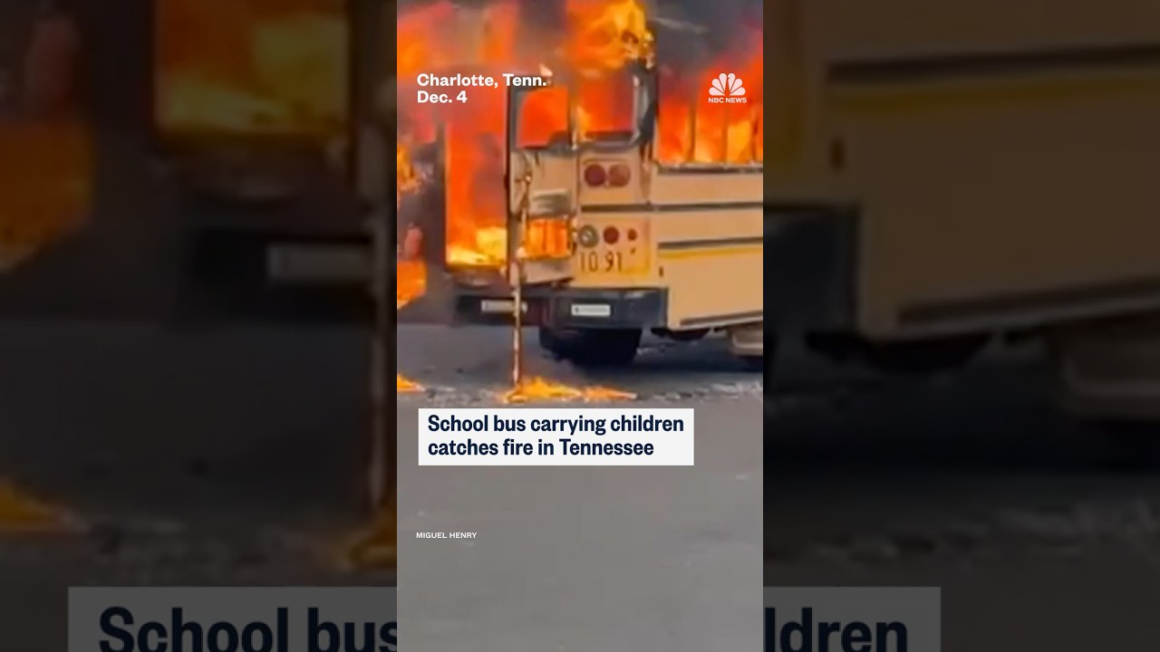 Children safe after school bus catches fire in Tennessee