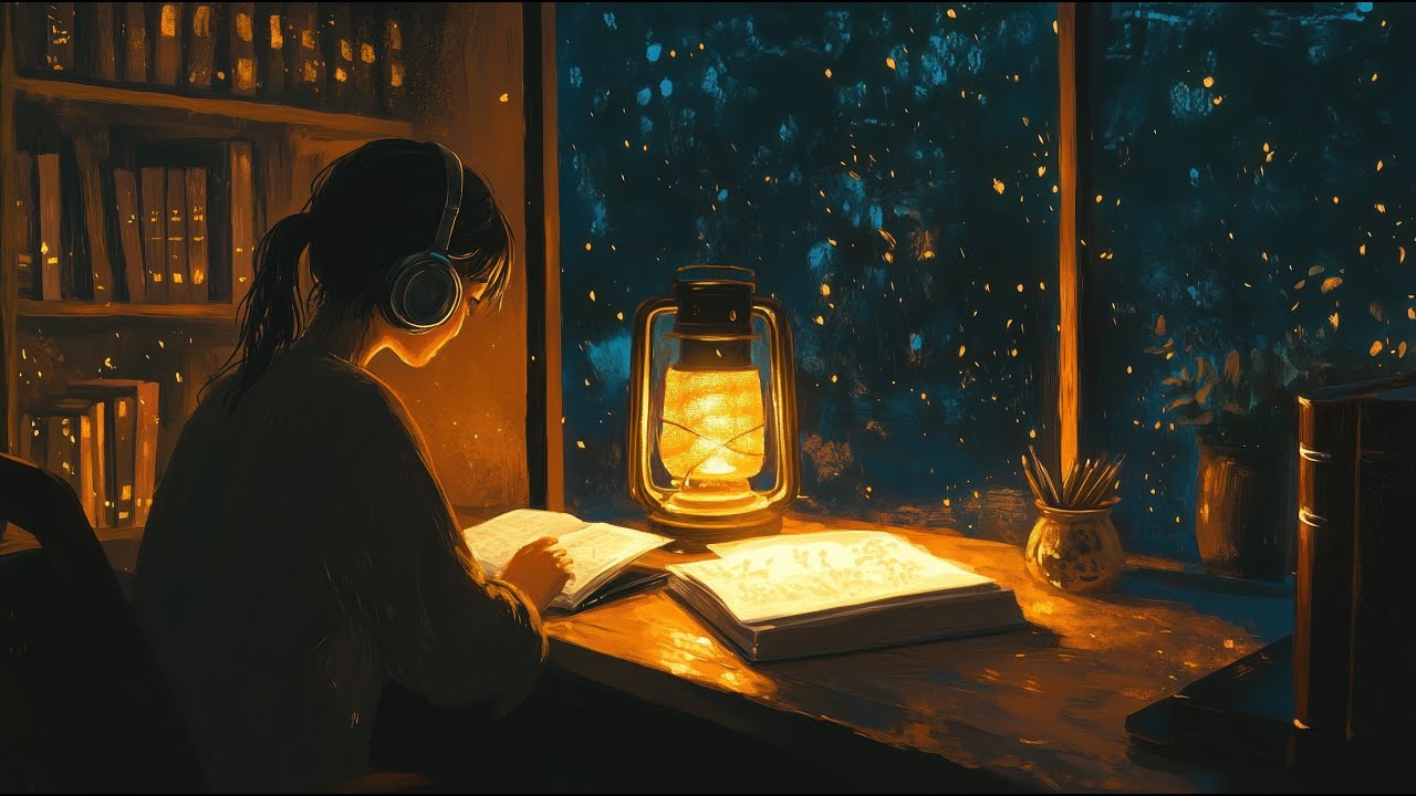 Lo fi Lantern Night Ambience – Soft Cozy Beats for Reading, Focus & Calm