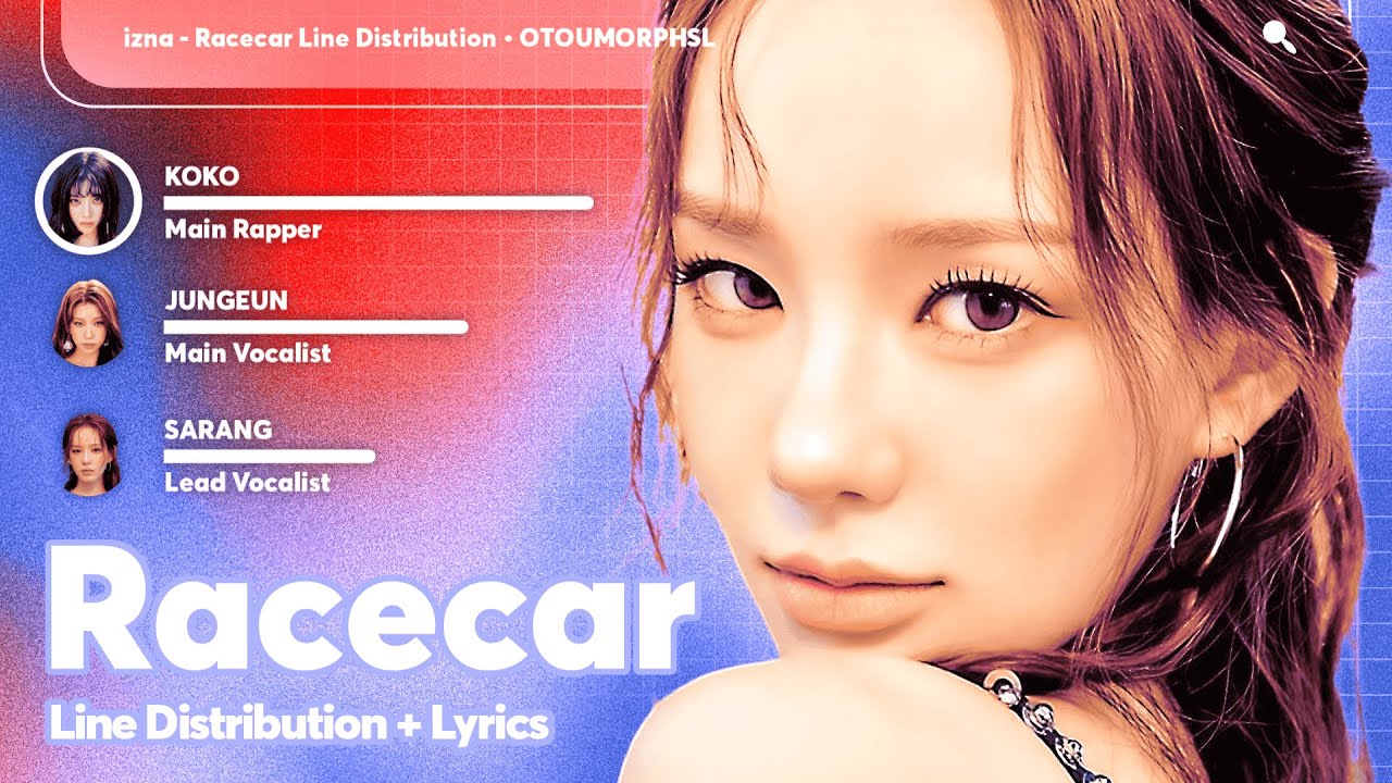 izna • Racecar // Line Distribution With Lyrics Color Coded by @otoumorphs_l