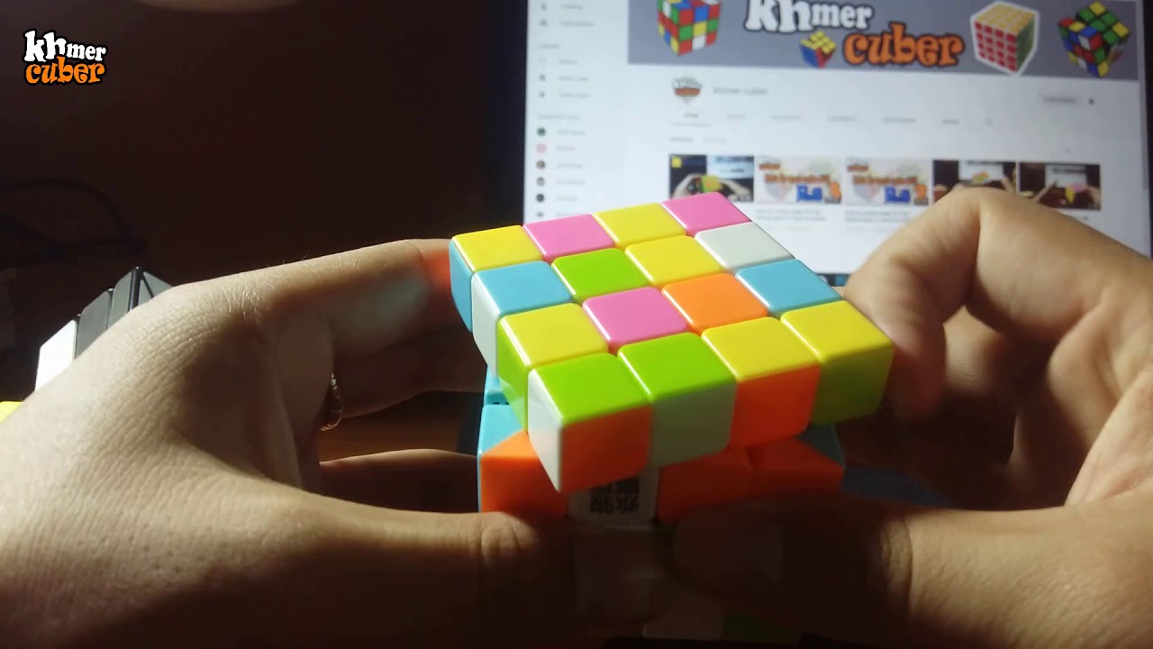 how to solve a rubik's cube 4*4 speak khmer part 1!!!!!!!!!