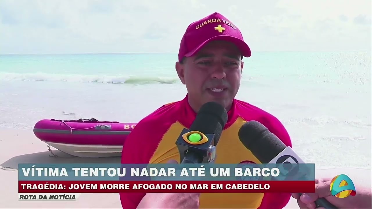 Rota da notícia  - Afogamento no mar: vítima não consegue chegar ao barco em Cabedelo