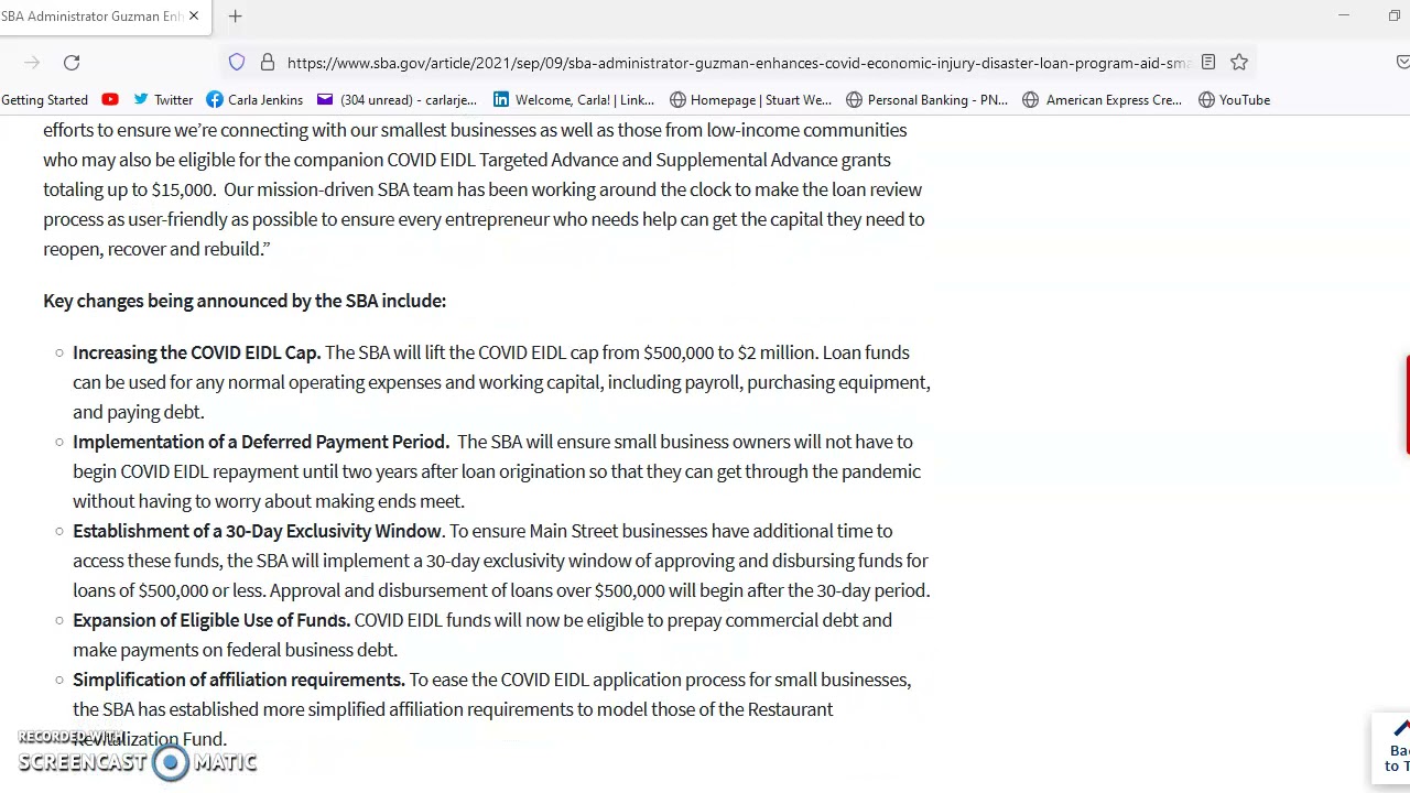 Breaking News: SBA Raises EIDL Loan Cap To $2 Million