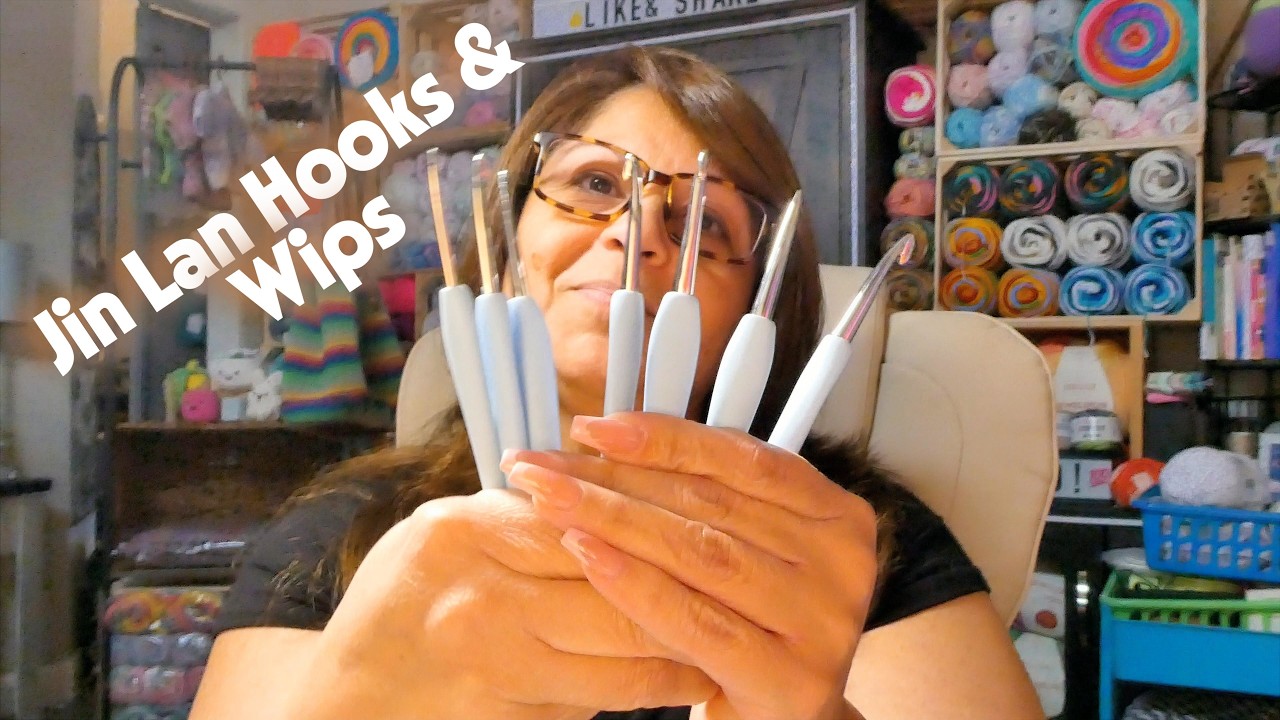 Powder Blue JIN LAN CROCHET HOOKS are a game changer & WIPs #crochet #JINLAN-HOOKS