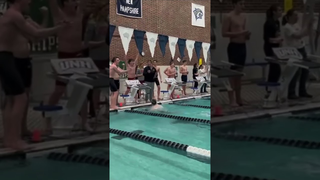 Swim Celebration After Dover&rsquo;s State Title In 2023 400 Freestyle Relay D1 A-Final NHIAA State Meet