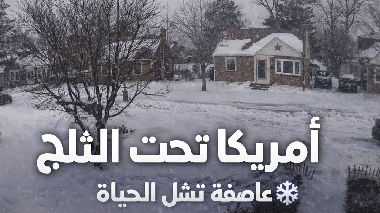 #أمريكا_تتجمد 🥶أخطر عاصفة منذ 100 سنة تضرب أمريكا وتشلّ الحياة وتغلق المطارات! ❄️✈️