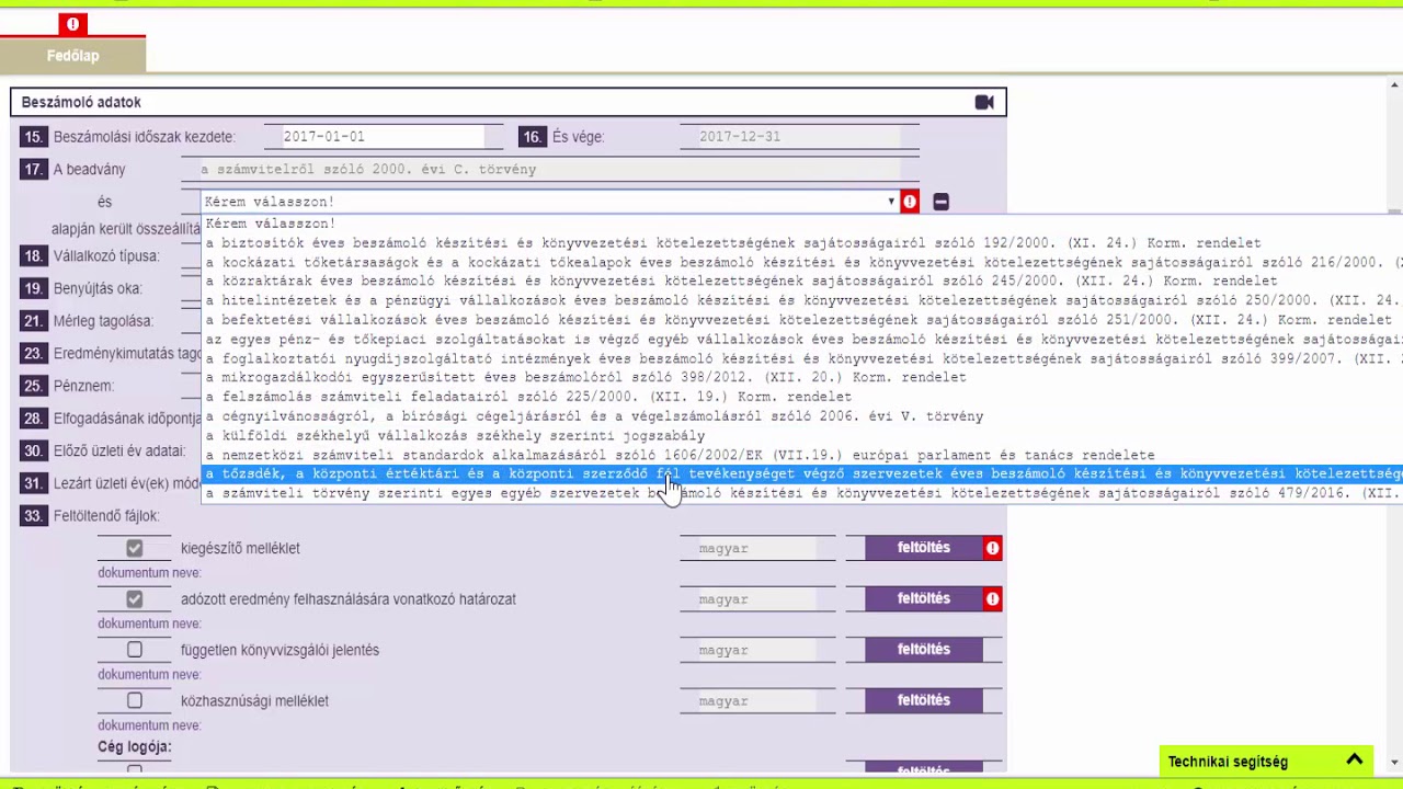 OBR #6 Beadv&aacute;ny adatai, v&eacute;grehajt&aacute;si jogszab&aacute;lyok saj&aacute;toss&aacute;gai
