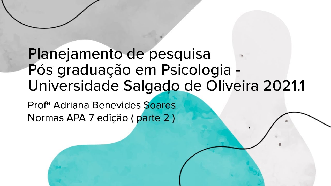 Como fazer citação tabelas e uso de números segundo as normas APA 7