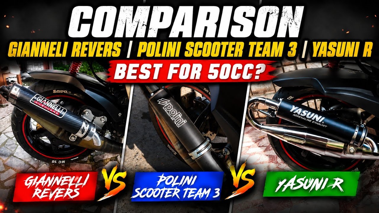 Aprilia SR50 R | Exhaust and setup comparison+soundcheck(Giannelli, Polini, Yasuni)