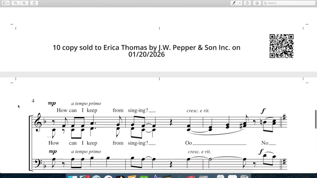How Can I Keep From Singing ALTO