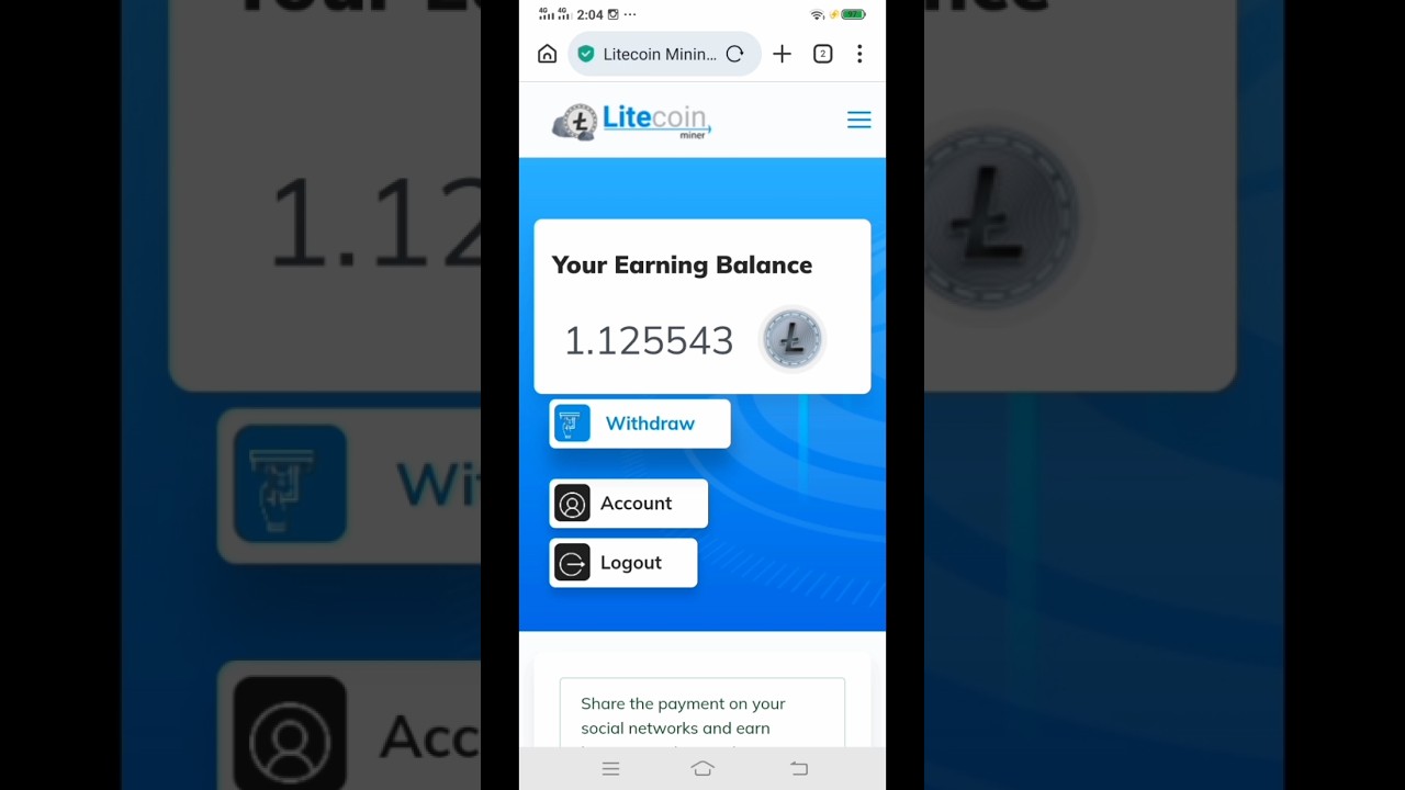 🚨Live Lite Coin Miner😱 || Withdraw LTC from LTC Miner full process 🤑 #ltcminer #litecoinmining