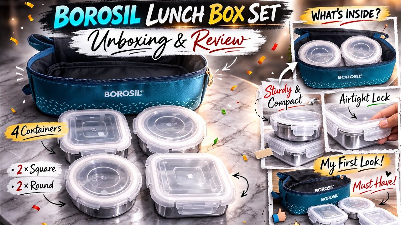 Borosil Lunch Box Set unboxing||😯Lunch Box set unboxing||