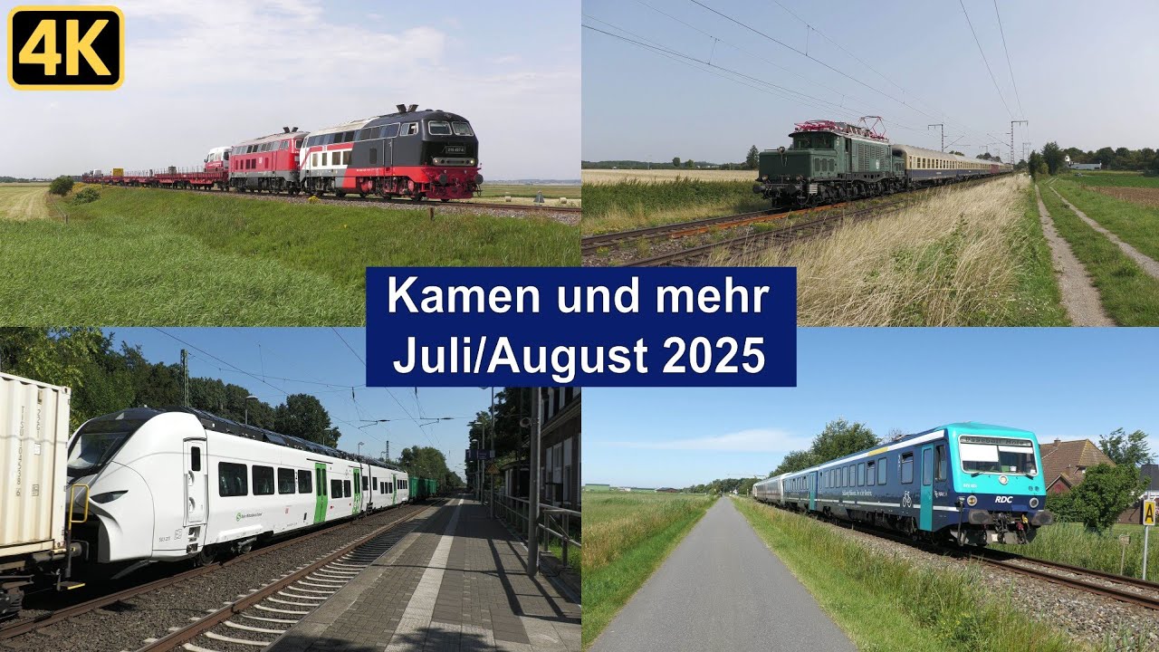 Bahnverkehr in Kamen und mehr Juli/August 2025 mit E94 088, Br 218, LTE Euro 9000, TRI uvm.