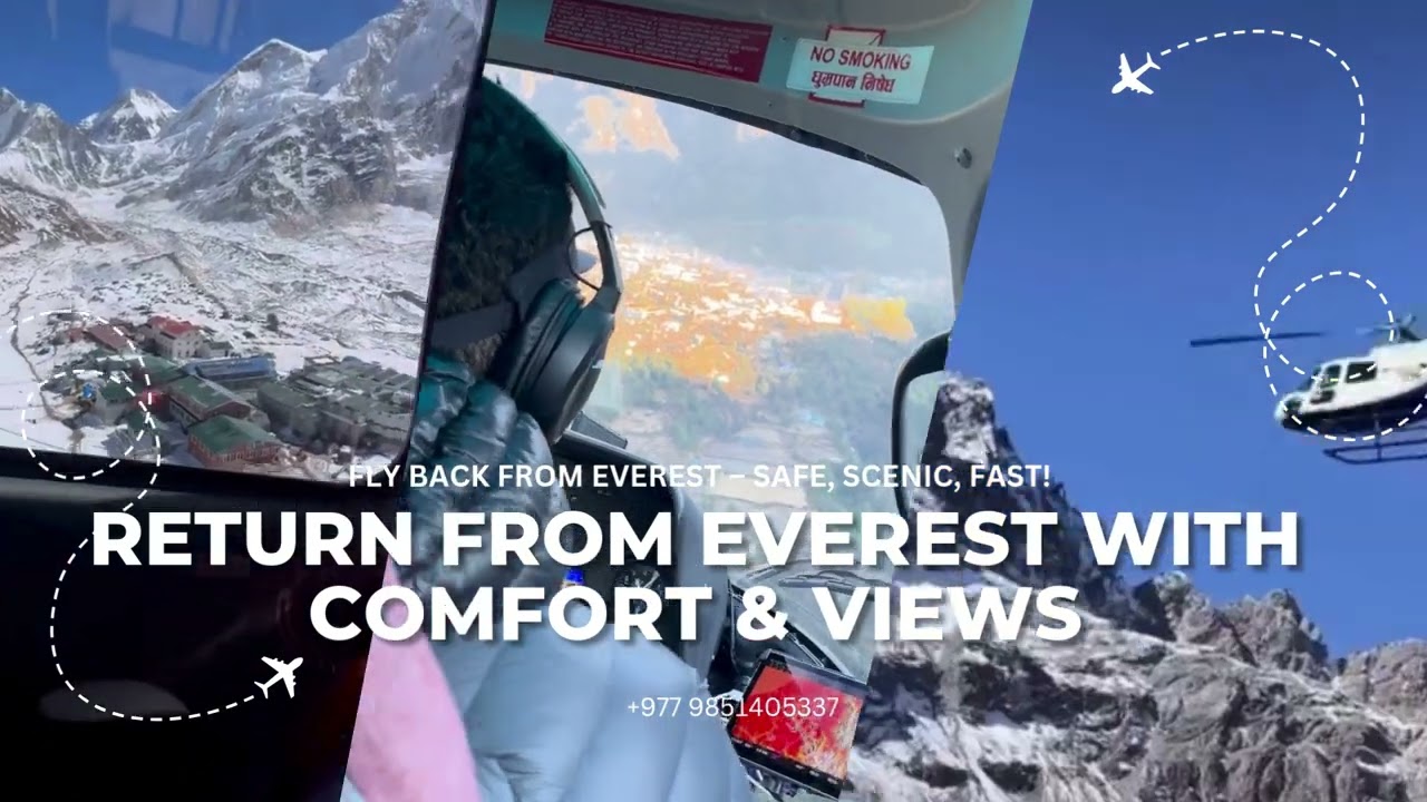 GorakShep to Kathmandu Helicopter Flight 2026 | Via Lukla | Everest Sky Helicopter Service