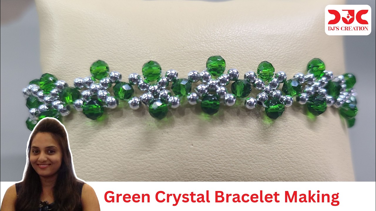 Green Crystal Bracelet Making Tutorial 💚 Easy DIY dj's creation