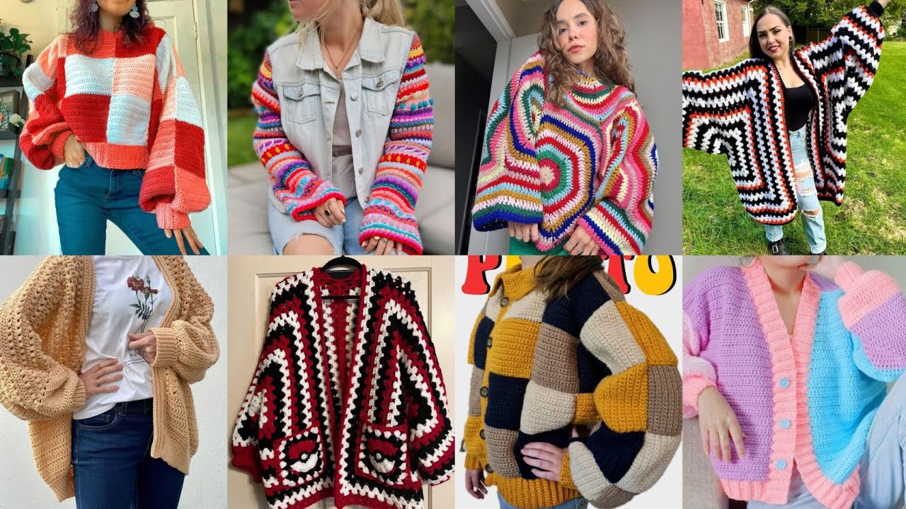 Crochet granny square cardigan latest new design 2025 /hexagon cardigan designs