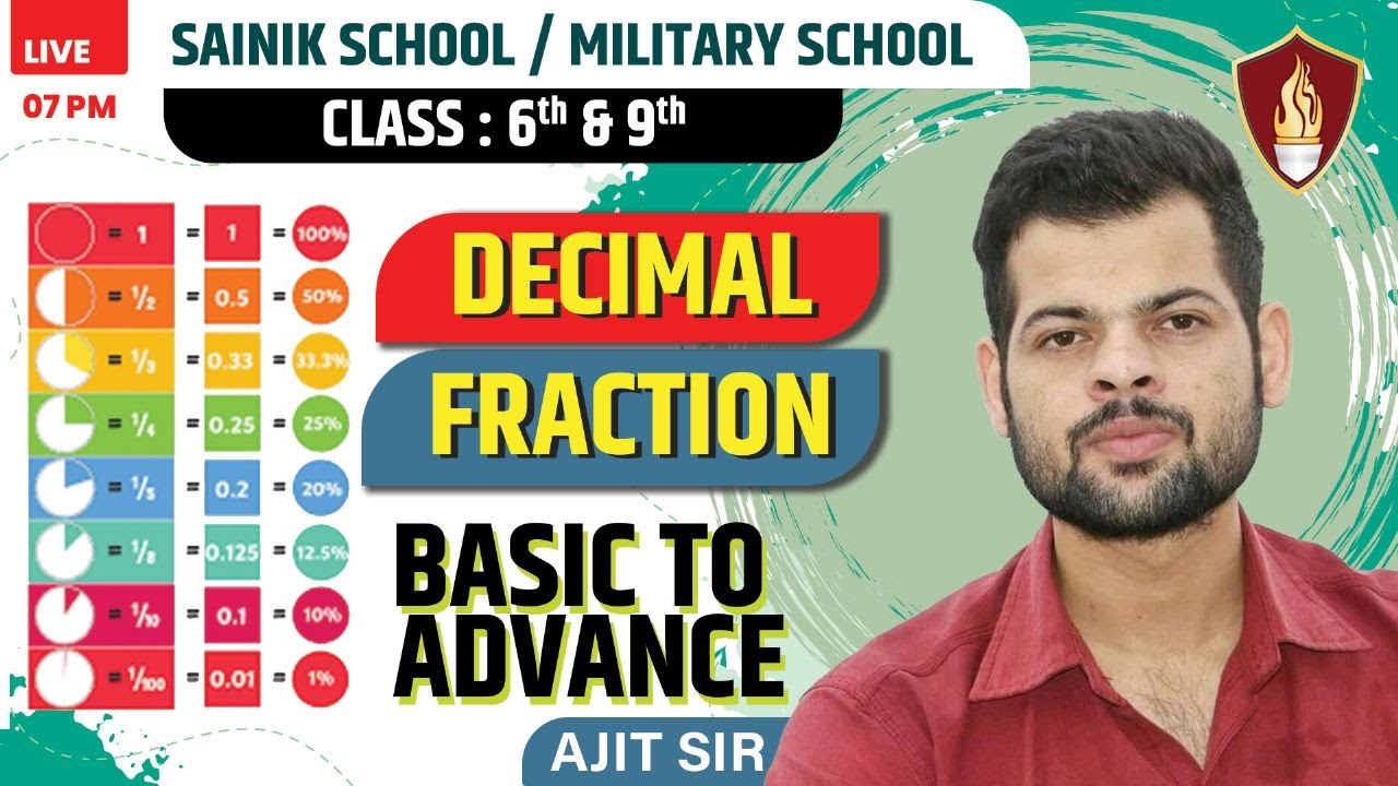 Decimal Fractions | Maths for Sainik School & RMS Entrance Exam Class 6 & 9 2023 | Basic To Advance