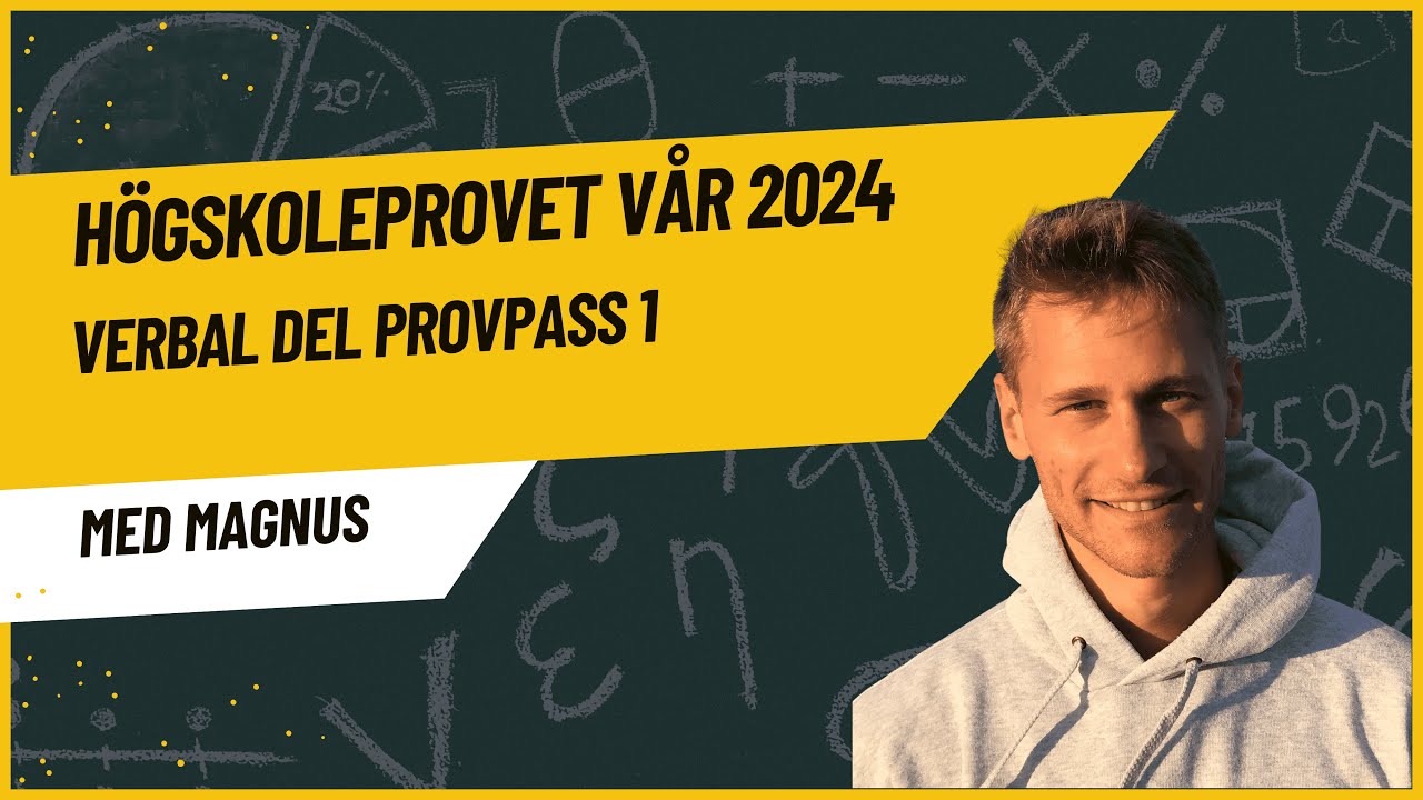 Högskoleprovet Vår 2024- verbala delen Provpass 1! 📚