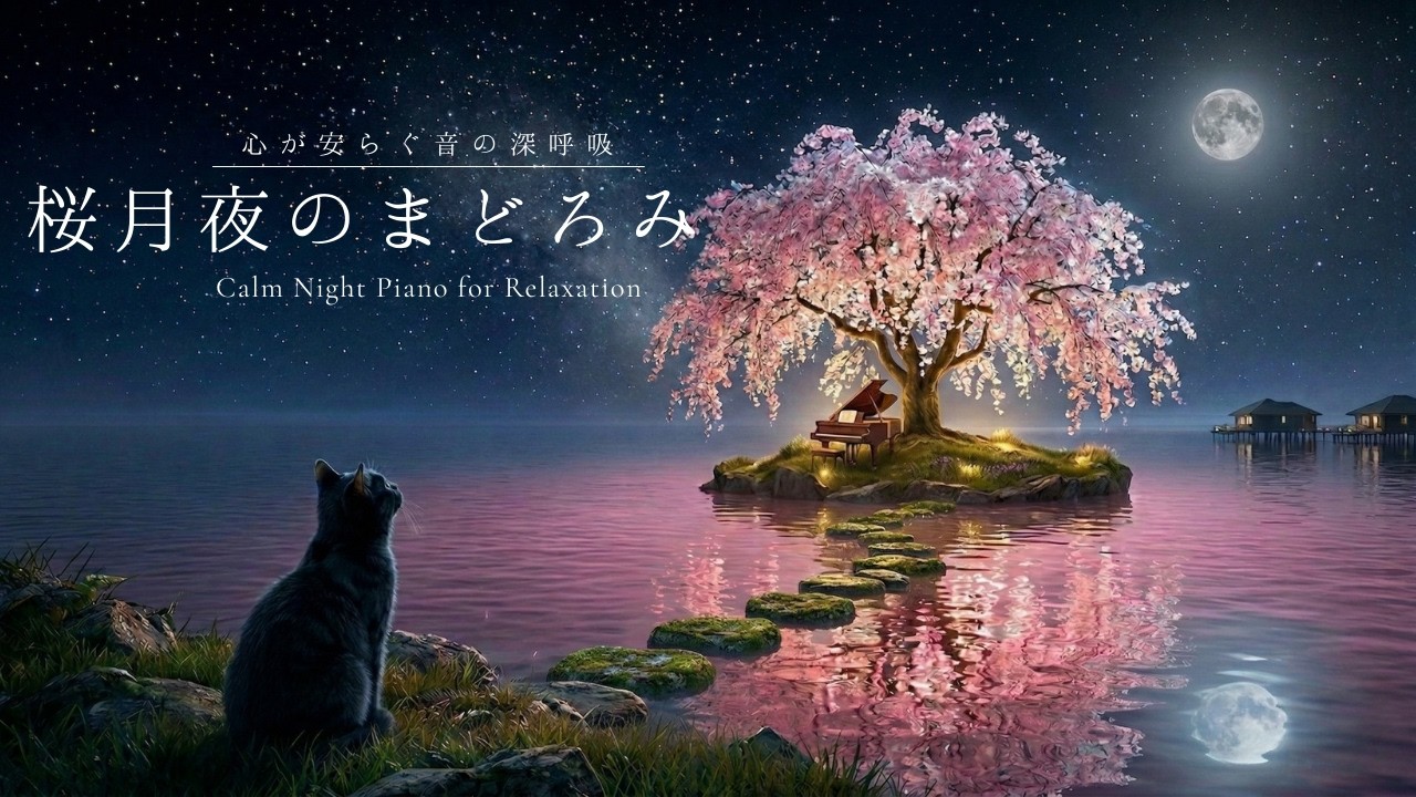 【高音質ピアノBGM】桜月夜のまどろみ- 優しいフェルトピアノ｜作業用・リラックス