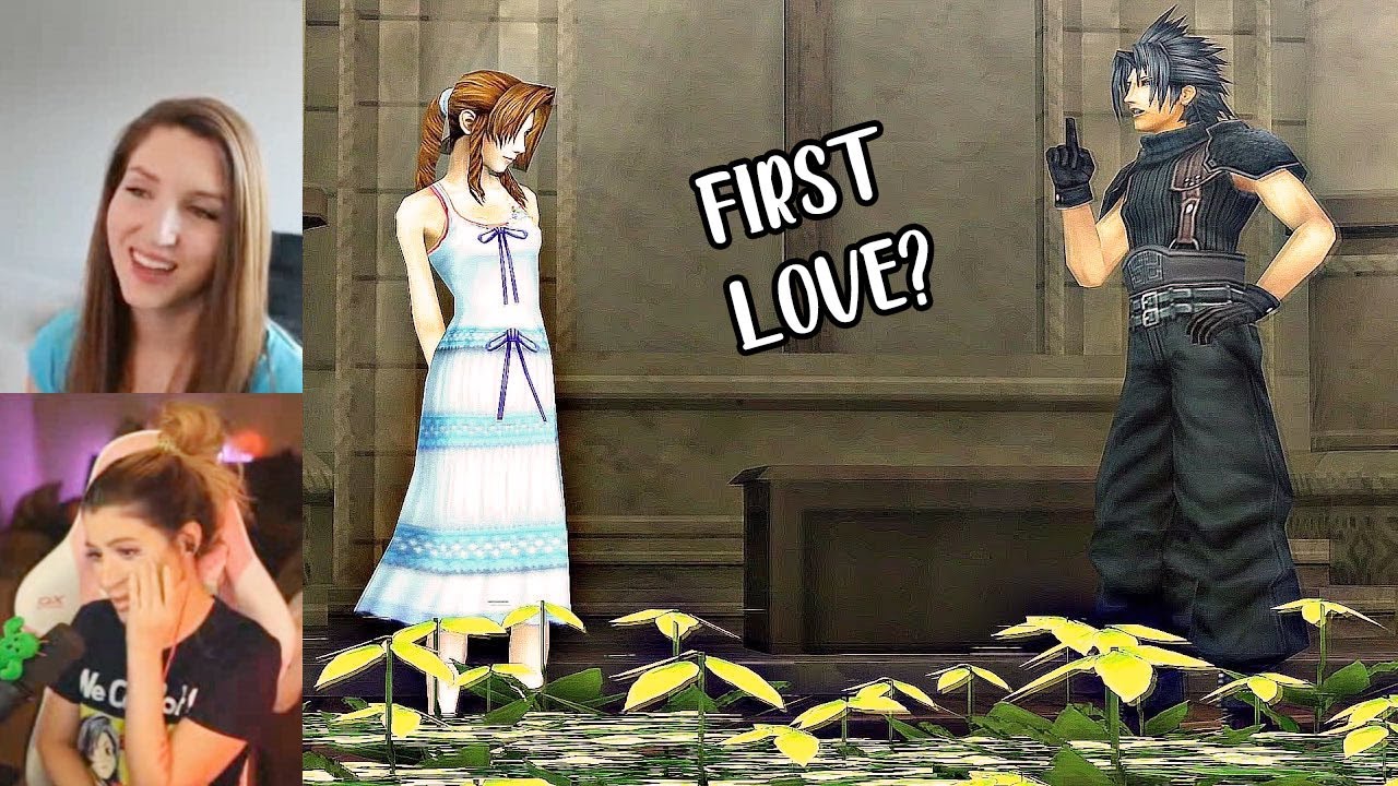 FF7 Remake - Streamer reaction to Aerith and Zack love story (Crisis Core)