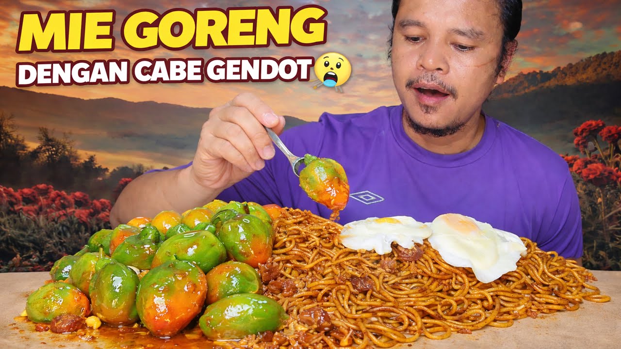 Pedas berutal,Mie Goreng Cabe Gendot telor mata sapi MUKBANG 