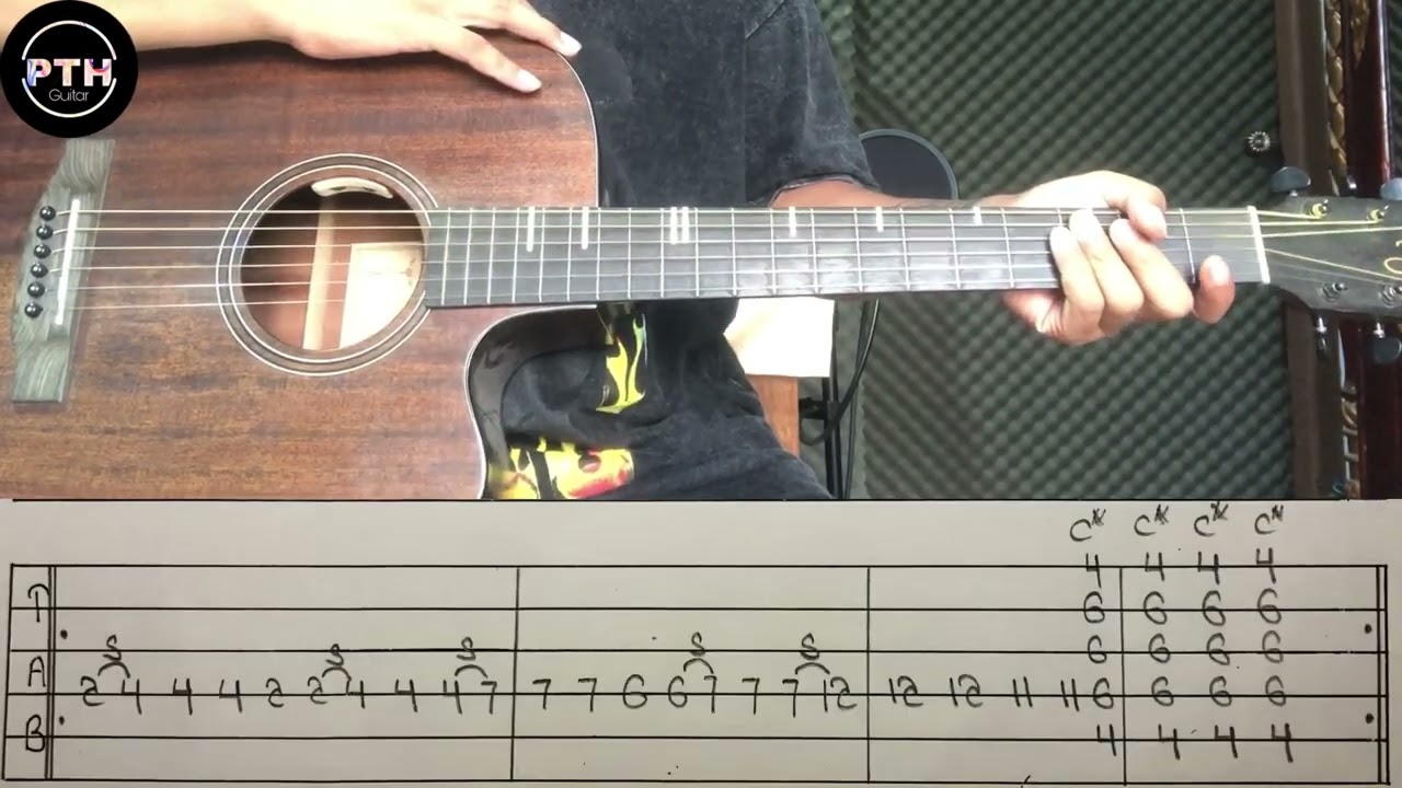 အချိန်လွန်ငှက် guitar intro and solo tutorial by@pthguitar