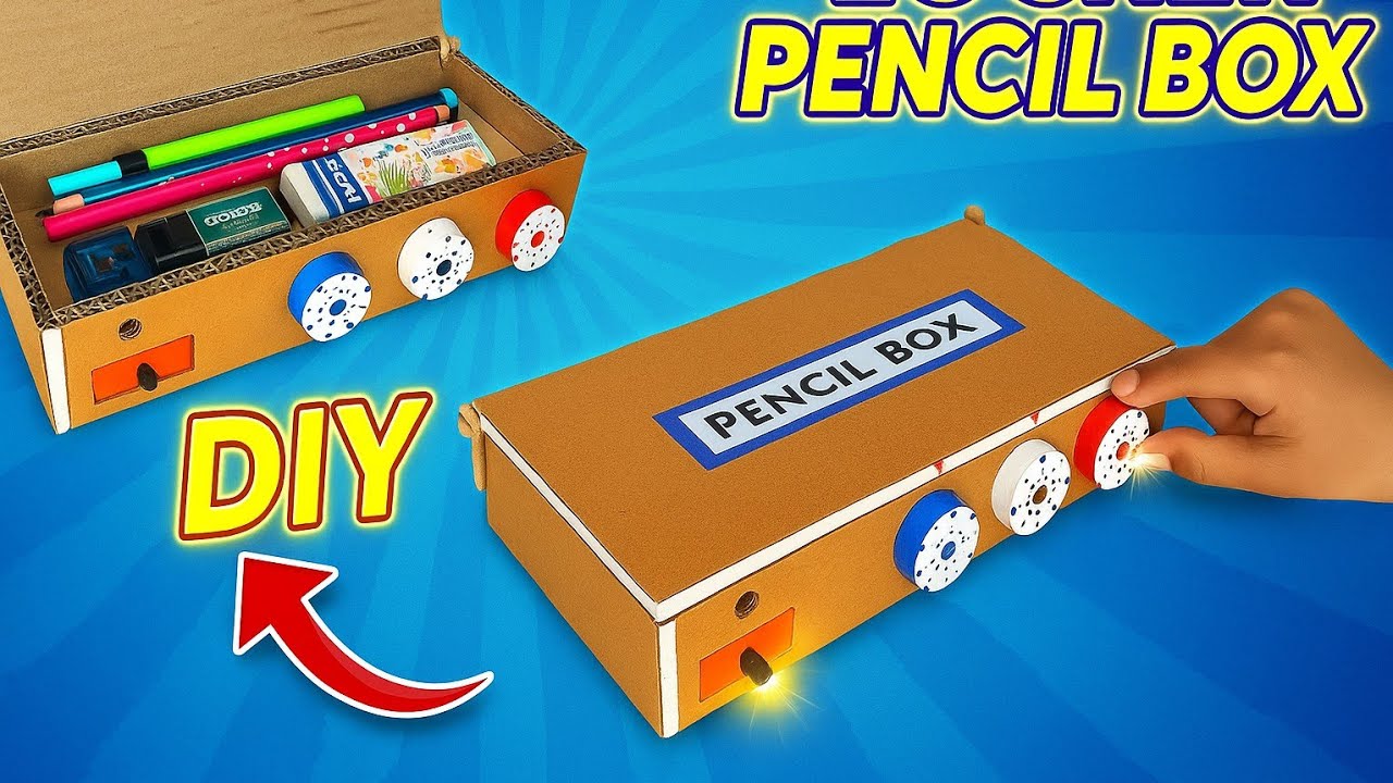 Cardboard pencil box making || DIY Locker Pencil box 