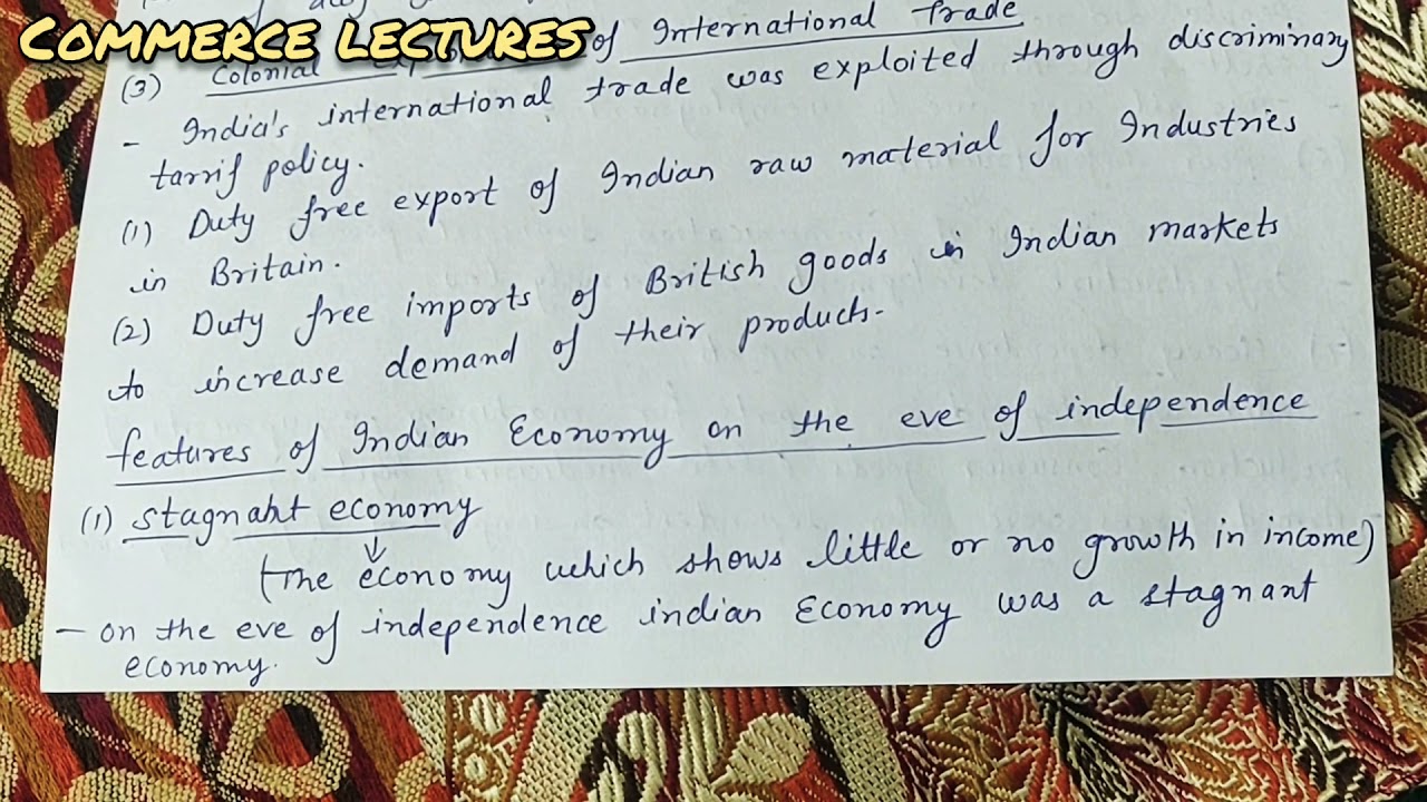 features of indian economy on the eve of independence || class 12 indian economic development