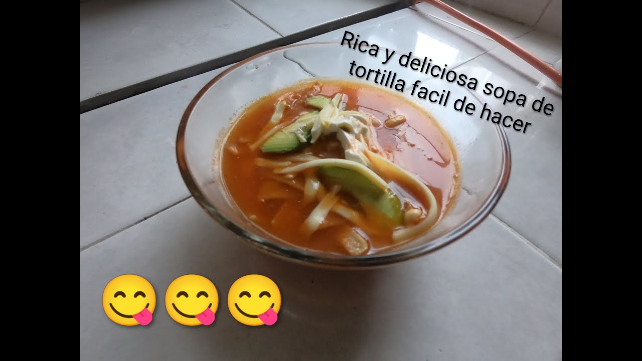 Rica y deliciosa sopa de tortilla muy fácil de hacer