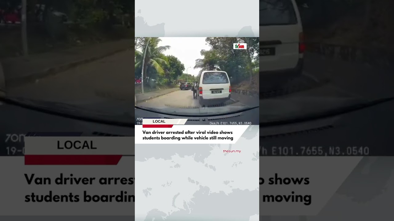 Van driver arrested after viral video shows students boarding while vehicle still moving