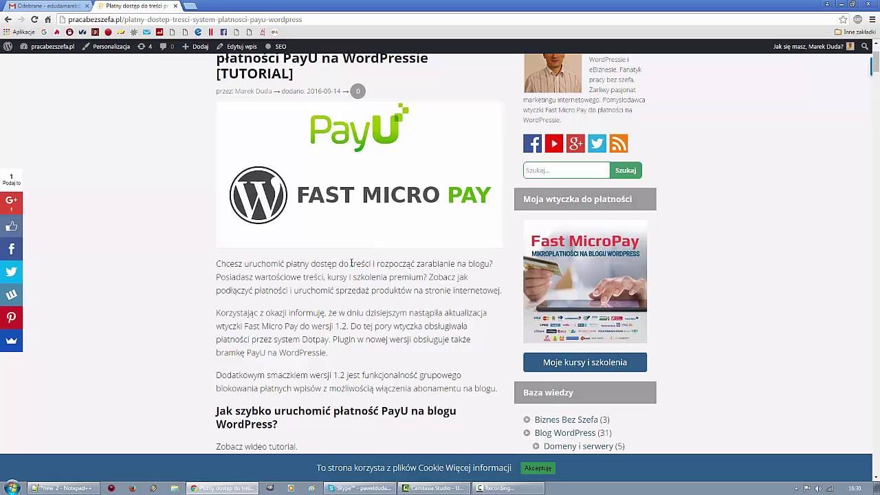 PayU na WordPress - Plugin Fast Micro Pay - Płatny dostęp do treści strony www