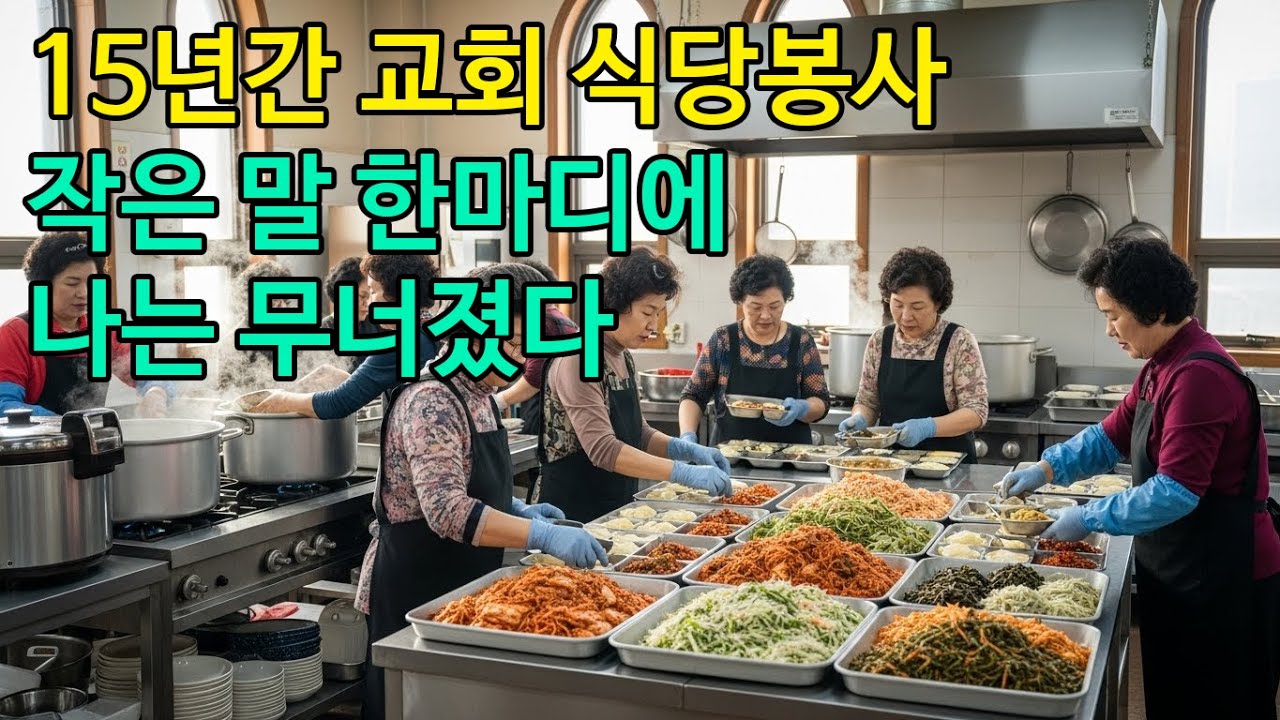 교회 식당 봉사 15년, 작은 말 한마디가 나를 무너뜨렸다