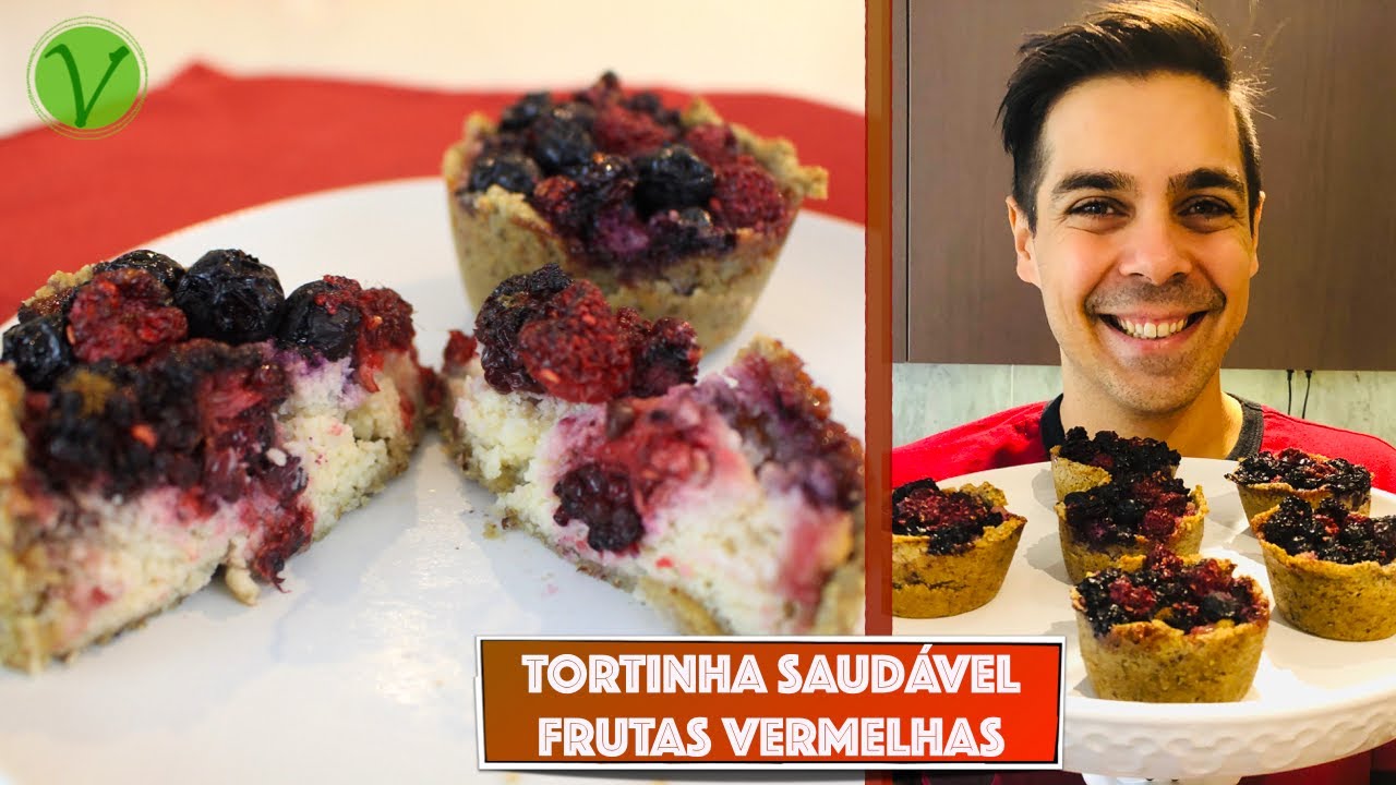 TORTINHA SAUDÁVEL DE FRUTAS VERMELHAS COM RICOTA DE AMÊNDOAS! #713 | Receitas do Tiquinho