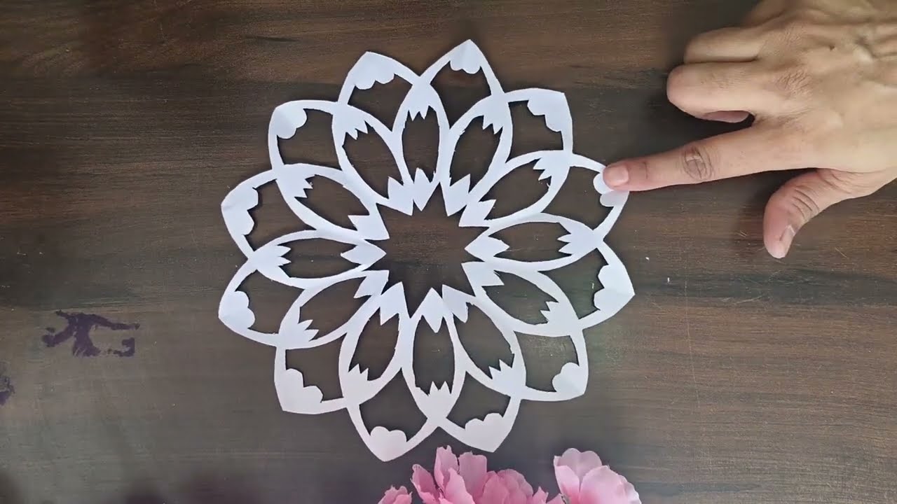 “Beautiful Paper Lace Design ✂️ | Easy Paper Cutting Craft”#fun diy