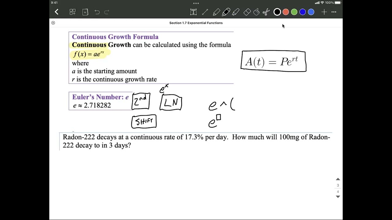 Continuous Growth Formula