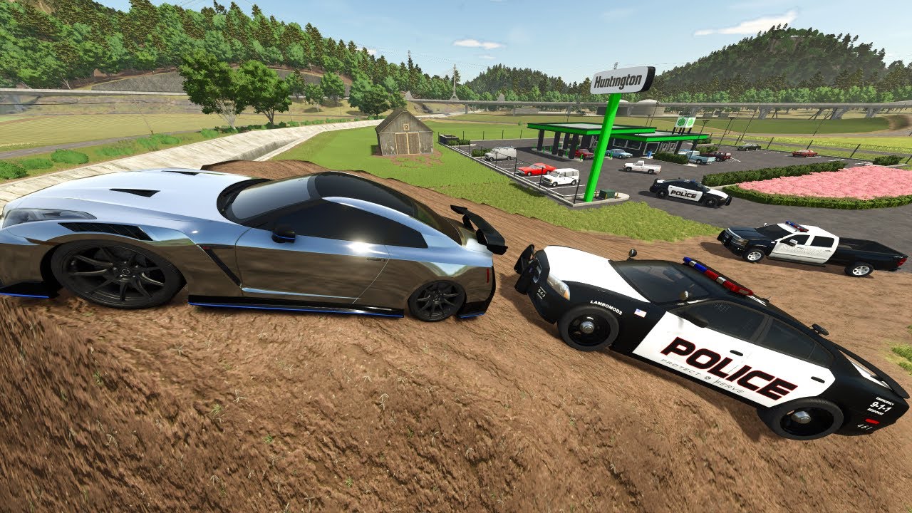 Police Chase Bank Robber Through Forest | Farming Simulator 25